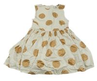 Smotanové šaty s bodkami C&A