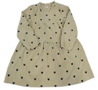 Béžové menšestrové šaty so srdiečkami Shein