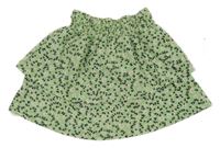 Zeleno-čierna kvetovaná sukňa Kiki&Koko