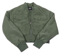 Khaki šusťákový zateplený crop bomber New Look