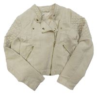 Svetlobéžový semišový jesenný crop krivák H&M