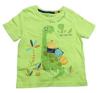 Limetkové tričko s dinosaurami Nutmeg