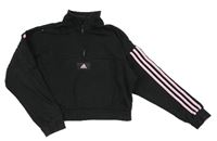 Černá crop mikina s logem Adidas