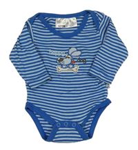 Modro-svetlomodré pruhované body s psíkom Ergee