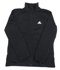 Černá propínací sportovní funkční mikina s logem Adidas 
