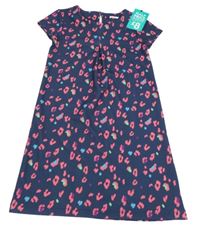 Nové - Tmavomodré vzorované šaty so vzorom zn. Next