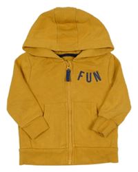 Okrová prepínaci mikina s nápisom a kapucňou George