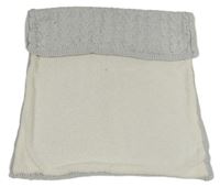 Šedá pletená podšitá copánková deka 