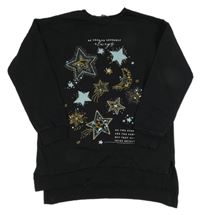 Černá dlouhá mikina s hvězdičkami a flitry George 