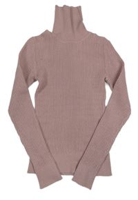 Svetloružový žinylkový sveter s rolákom Primark