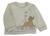 Biela fleecová mikina s Bambim George