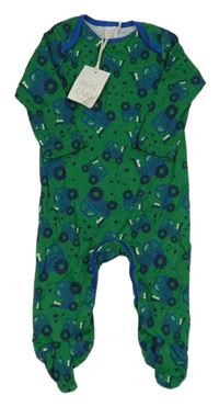 Nové - Zeleno-modrý overal s traktory Miniclub 