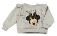 Béžová melírovaná mikina s Minnií a volánikmi C&A
