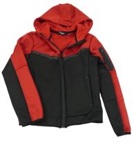 Černo-červená propínací sportovní mikina s kapucí D-project