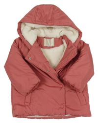 Ružová šušťáková zimná bunda s kapucňou John Lewis