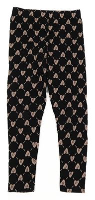 Černo-růžové vzorované legíny s logy River Island 