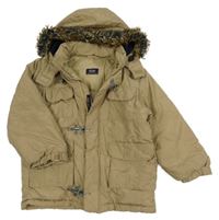 Béžová šusťáková zimní bunda s kapucí Iana