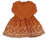 Rezavé šaty s kytičkami Dopodopo