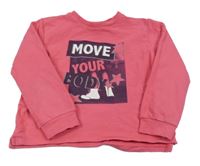 Ružová mikina s nápisom a hviezdičkami Chicco