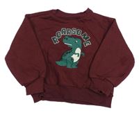 Vínová mikina s dinosaurom Matalan
