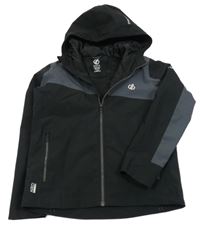 Černo-šedá šusťáková outdoorová bunda s kapucí Dare2B