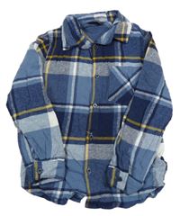 Modro-béžovo-bílá kostkovaná flanelová košile Primark