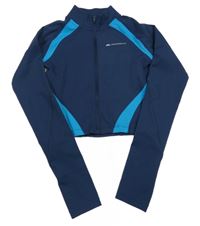 Tmavomodro-azurová funkční sportovní crop mikina Monterrain