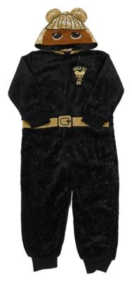 Černo-zlatá chlupatá kombinéza s kapucí - L.O.L. Surprise 