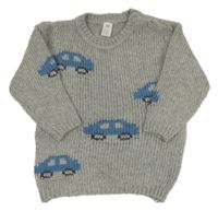 Sivý sveter s autami H&M