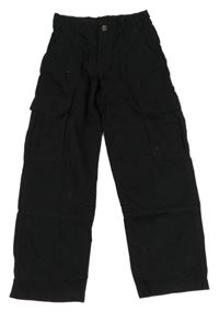 Čierne plátenné nohavice s vreckami H&M