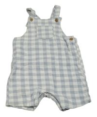 Sivo-biely kockovaný kraťasový overal s vreckom George
