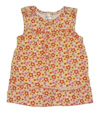 Farebné kvetované šaty so všitým body