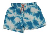 Modro-bílé batikované plážové kraťasy H&M