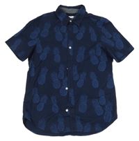 Tmavomodrá košile s ananasy H&M