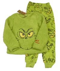 Nové - Limetkové huňaté pyžamo s Grinchem Primark