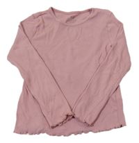 Svetloružové rebrované tričko H&M