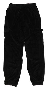Čierne zamatové cargo cuff nohavice Y.F.K.