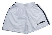 Biele športové kraťasy s logom a čierným pruhom Kappa