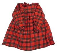 Červeno-kostkované šaty s volánky Next