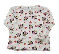 Bílé triko s Minnie a srdíčky Disney
