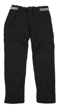 Černé chino kalhoty s úpletovým pasem s pruhy ZARA