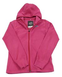 Tmavorůžová fleecová propínací mikina s horami a kapucí name it.