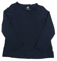 Tmavomodré tričko s kanýrky H&M