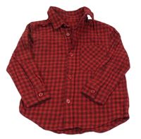 Červeno-mahagonová kostkovaná košile Nutmeg