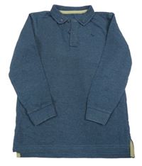 Tmavomodré melírované mikinotriko s dinosaurom a golierikom George