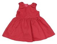 Malinovo-zlaté puntíkaté šaty s mašlemi Matalan