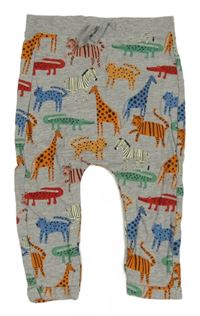 Šedé melírované turecké tepláky se zvířátky Tu