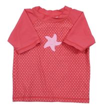 Jahodové UV tričko s hvězdicí a bodkami alive