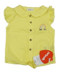 Nové - žlutá halenka s duhou a volánky Bebetto