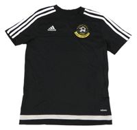 Černo-bílý funkční fotbalový dres se znakem Adidas